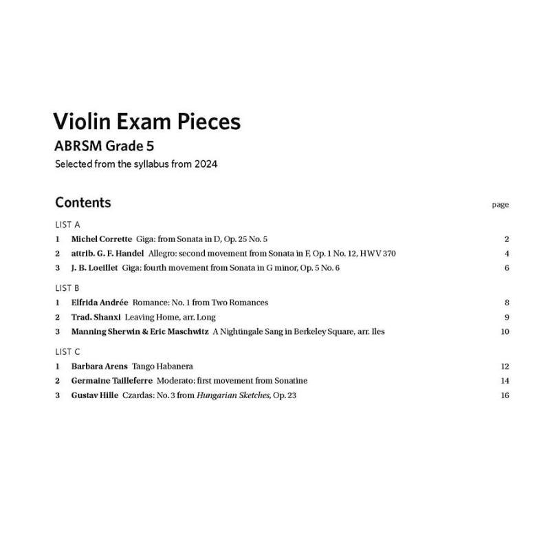 Pièces d'examen de violon ABRS - Audio Music Grading avis et prix